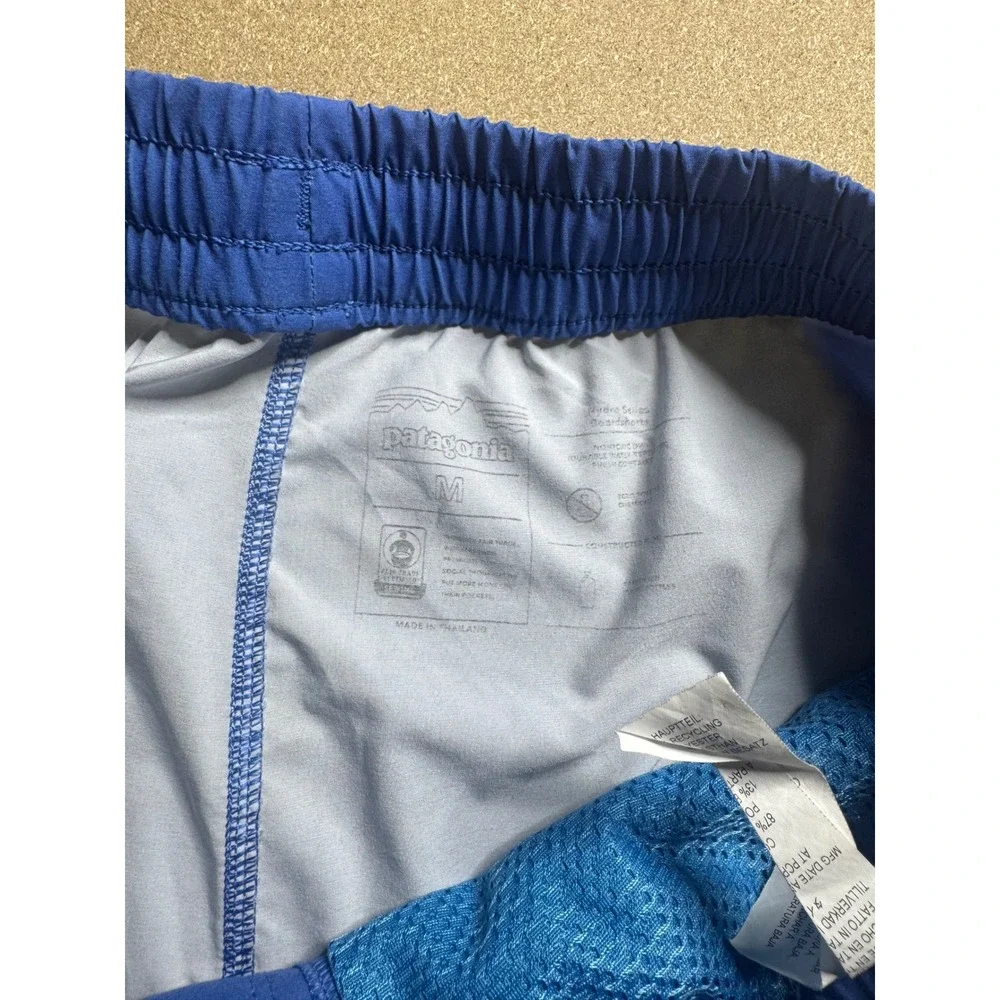 Patagonia Mens Swim Trunks Board Shorts‎ Blue Green Colorblock Elastic Waist M